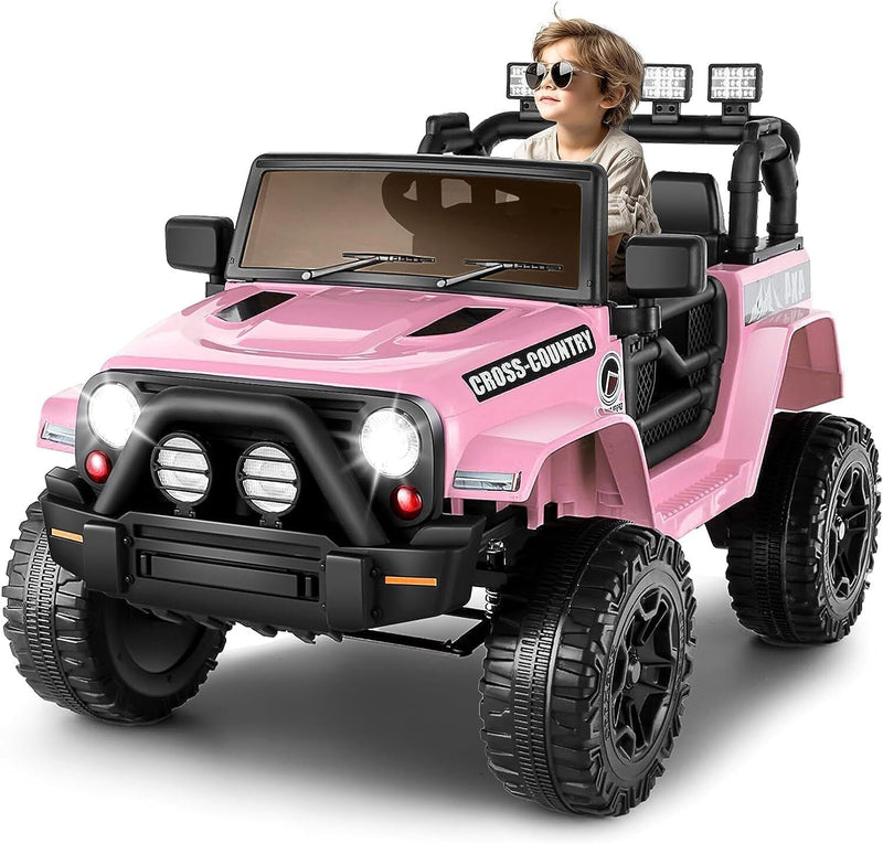 Load image into Gallery viewer, Premium 12V Electric Ride-On Jeep for Kids with Remote Control, LED Lights, AUX &amp; USB, and 3 Speed Options
