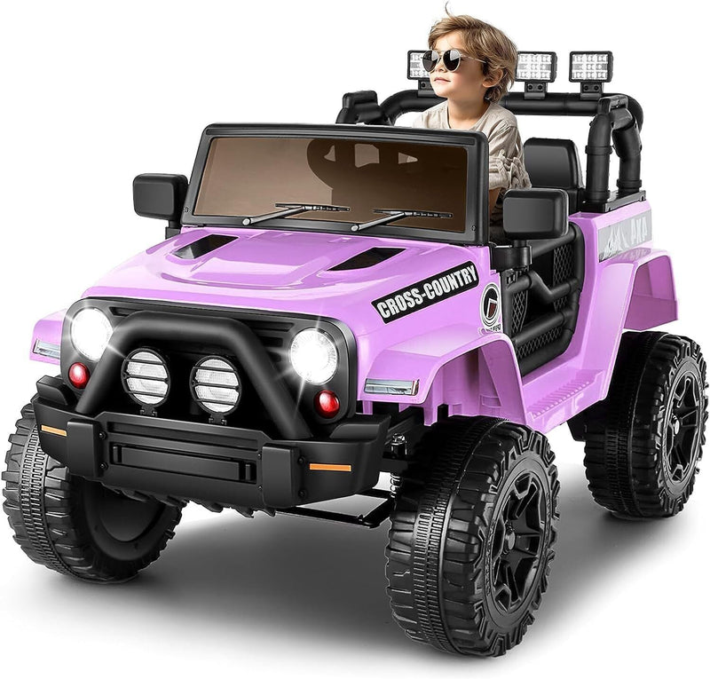 Load image into Gallery viewer, Premium 12V Electric Ride-On Jeep for Kids with Remote Control, LED Lights, AUX &amp; USB, and 3 Speed Options
