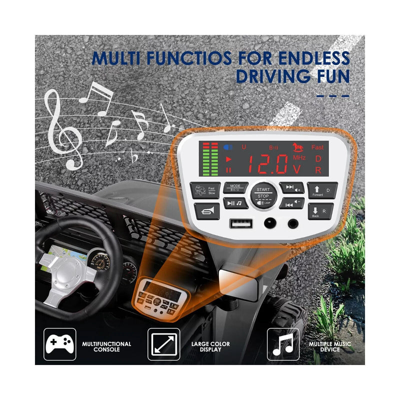 Load image into Gallery viewer, Premium 12V Electric Ride-On Jeep with LED Lights, MP3 Player, Remote Control, and 3 Speed Options
