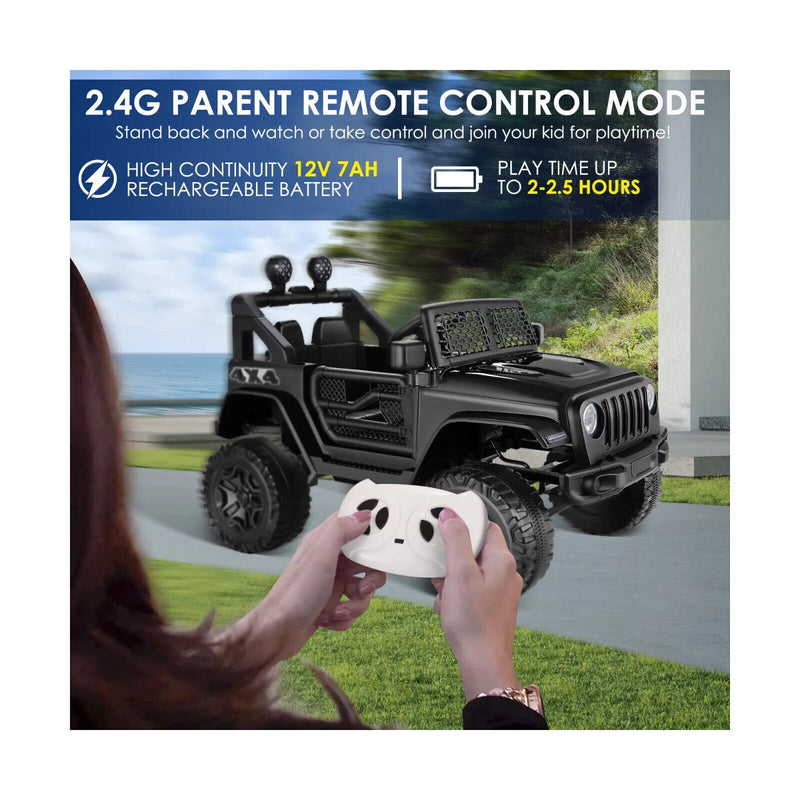 Load image into Gallery viewer, 12V Kids Electric Jeep with Remote Control, 3 Speeds, LED Lights, and MP3 Player

