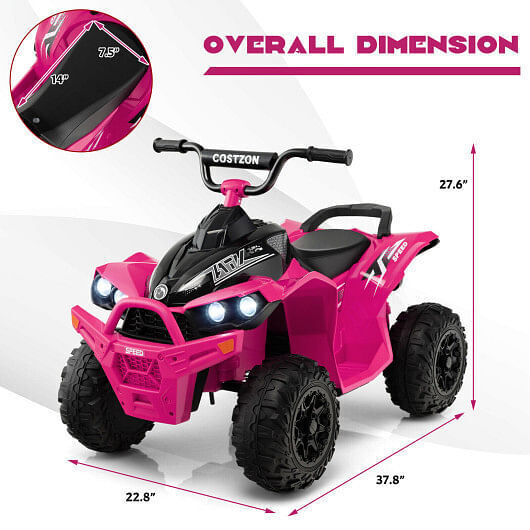 Premium 12V Kids ATV with Adjustable Speed and Cozy Seat - Pink