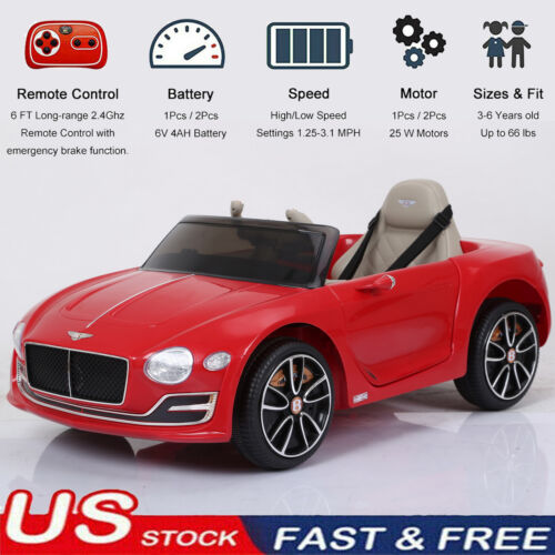 Premium 12V Kids Ride-On Car with Leather Seat and Battery Power - Bentley Inspired Design