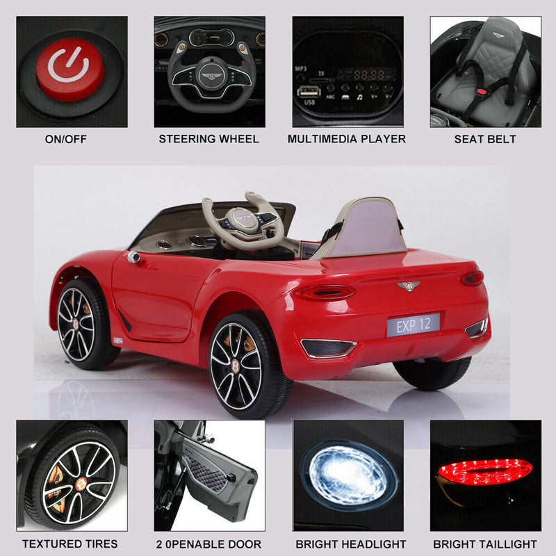 Load image into Gallery viewer, Premium 12V Kids Ride-On Car with Leather Seat and Battery Power - Bentley Inspired Design
