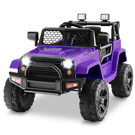 Load image into Gallery viewer, Premium 12V Kids Ride On Truck with Remote Control and Headlights in Purple
