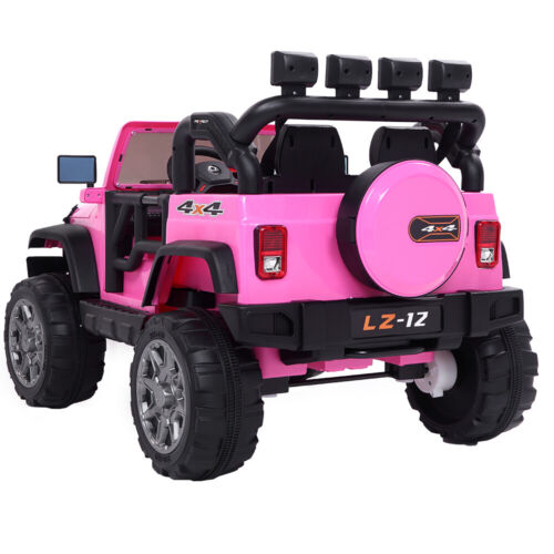 Load image into Gallery viewer, Premium 12V Pink Jeep Ride-On Toy with Remote Control for Kids - Rechargeable Battery, 4 mph Speed
