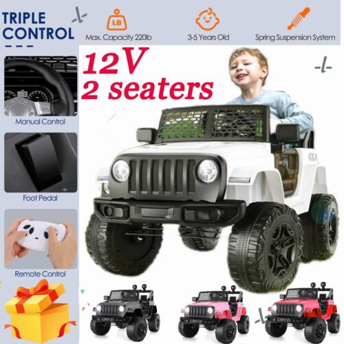 Load image into Gallery viewer, Premium 12V Ride On Truck for Kids with Remote Control, MP3 Player, Safety Belt, and Dual Seats
