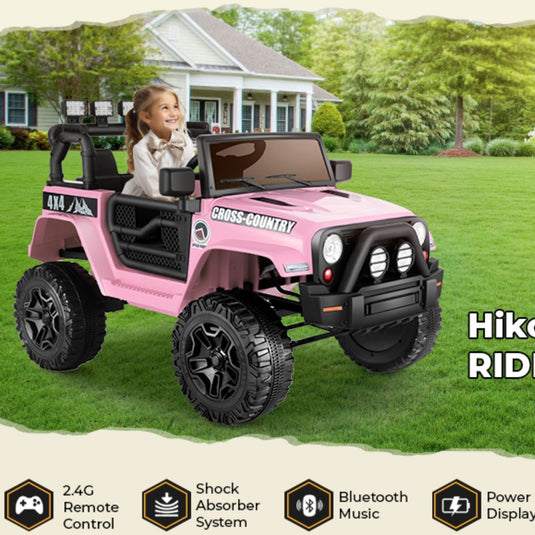 12V Electric Ride-On Car for Kids with Spring Suspension, MP3/USB/AUX, and Remote Control - 3 Speed Options