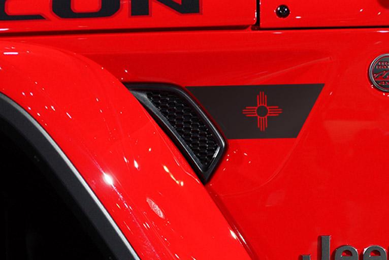 Load image into Gallery viewer, Premium Cast Matte Black Vinyl Flag Decals for Wrangler JL and Gladiator Fender Ventsx2
