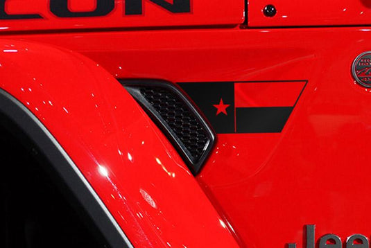 Premium Cast Matte Black Vinyl Flag Decals for Wrangler JL and Gladiator Fender Ventsx2