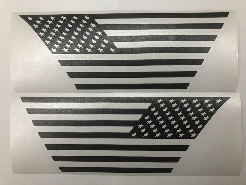 Load image into Gallery viewer, Premium Cast Matte Black Vinyl Flag Decals for Wrangler JL and Gladiator Fender Ventsx2
