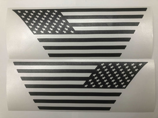 Premium Cast Matte Black Vinyl Flag Decals for Wrangler JL and Gladiator Fender Ventsx2