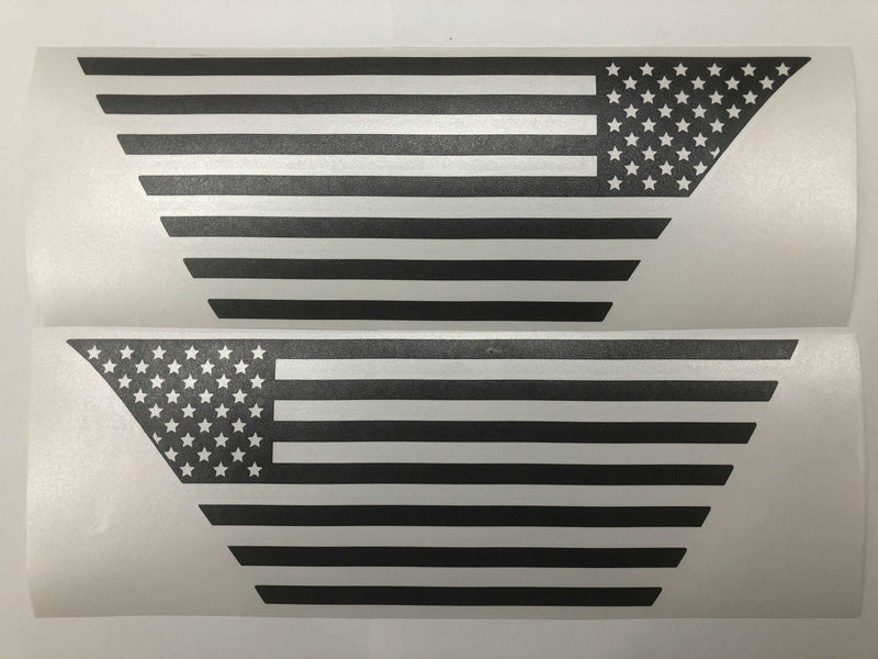 Load image into Gallery viewer, Premium Cast Matte Black Vinyl Flag Decals for Wrangler JL and Gladiator Fender Ventsx2

