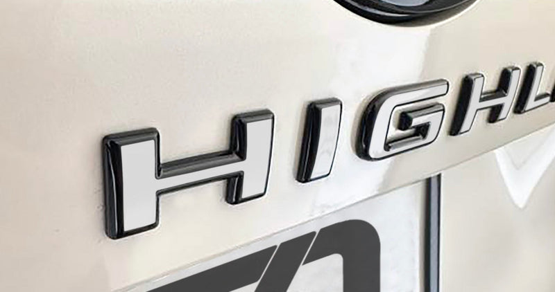 Load image into Gallery viewer, Premium Cast Vinyl Decal Letter Inlays for 2024-2026 Grand Highlander Liftgate
