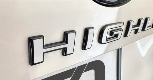 Premium Cast Vinyl Decal Letter Inlays for 2024-2026 Grand Highlander Liftgate