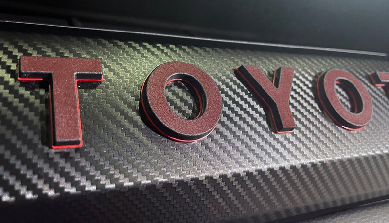 Load image into Gallery viewer, Premium Cast Vinyl Decal Letter Inlays for 2024-2026 Tacoma TRD Pro Dashboard
