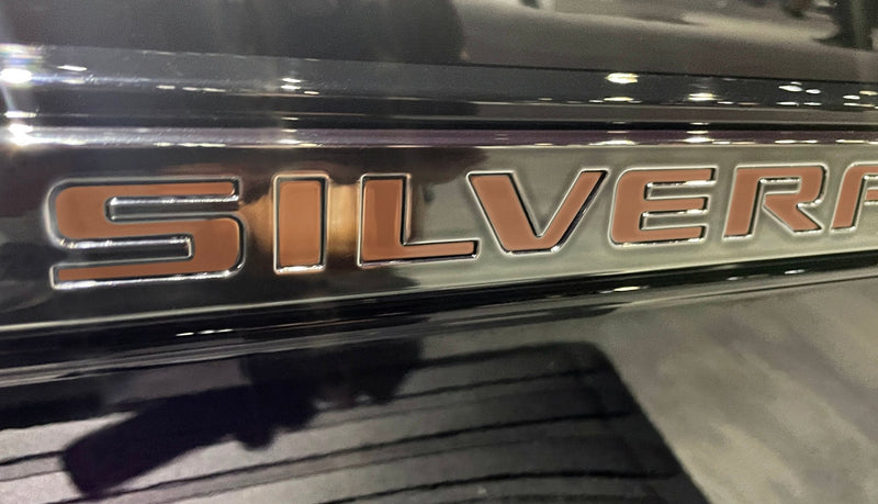 Load image into Gallery viewer, Premium Cast Vinyl Decal Letters for 2019-2025 Silverado Fender and Tailgate Emblems
