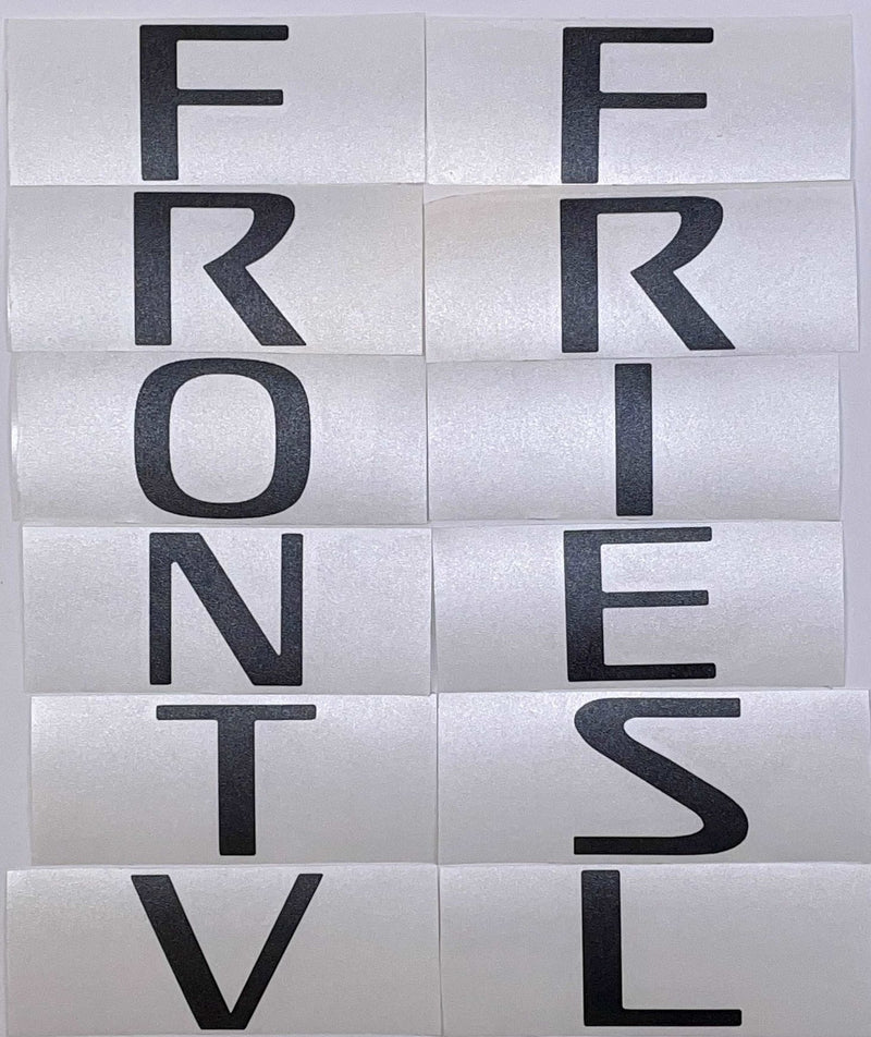 Load image into Gallery viewer, Premium Cast Vinyl Decal Letter Inlays for 2005-2021 Frontier Tailgate Emblems

