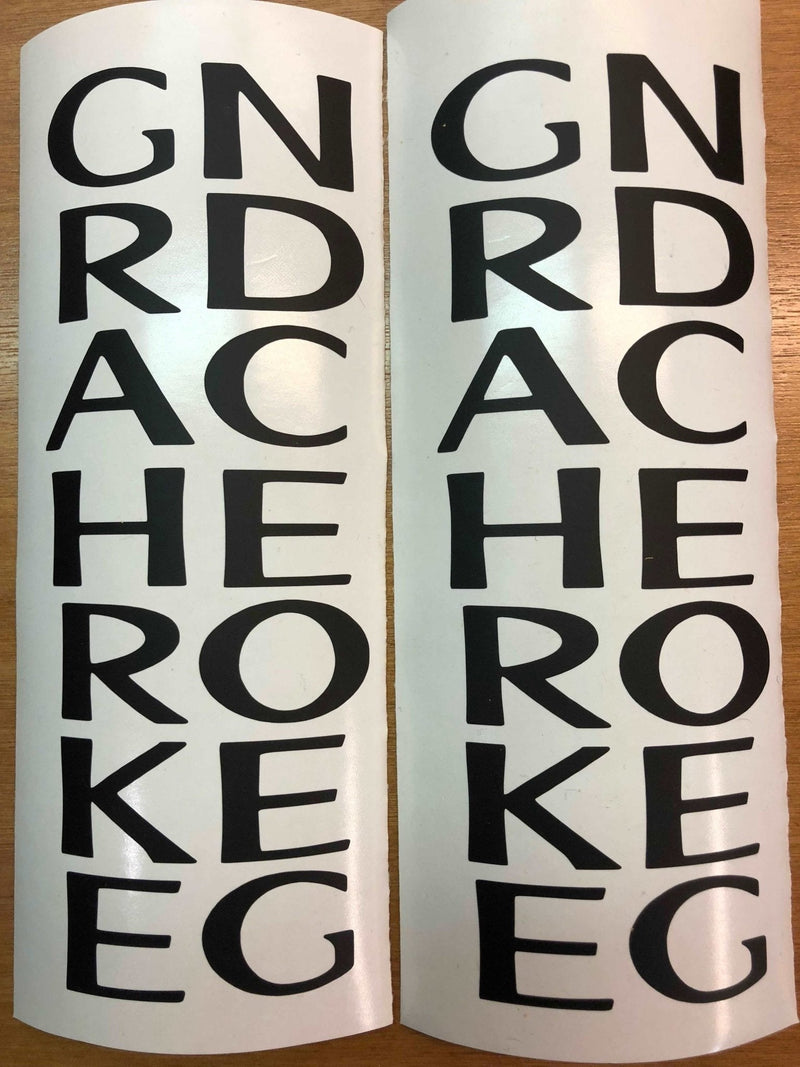 Load image into Gallery viewer, Premium Cast Vinyl Decal Letter Inserts for 2011-2013 Grand Cherokee Doors
