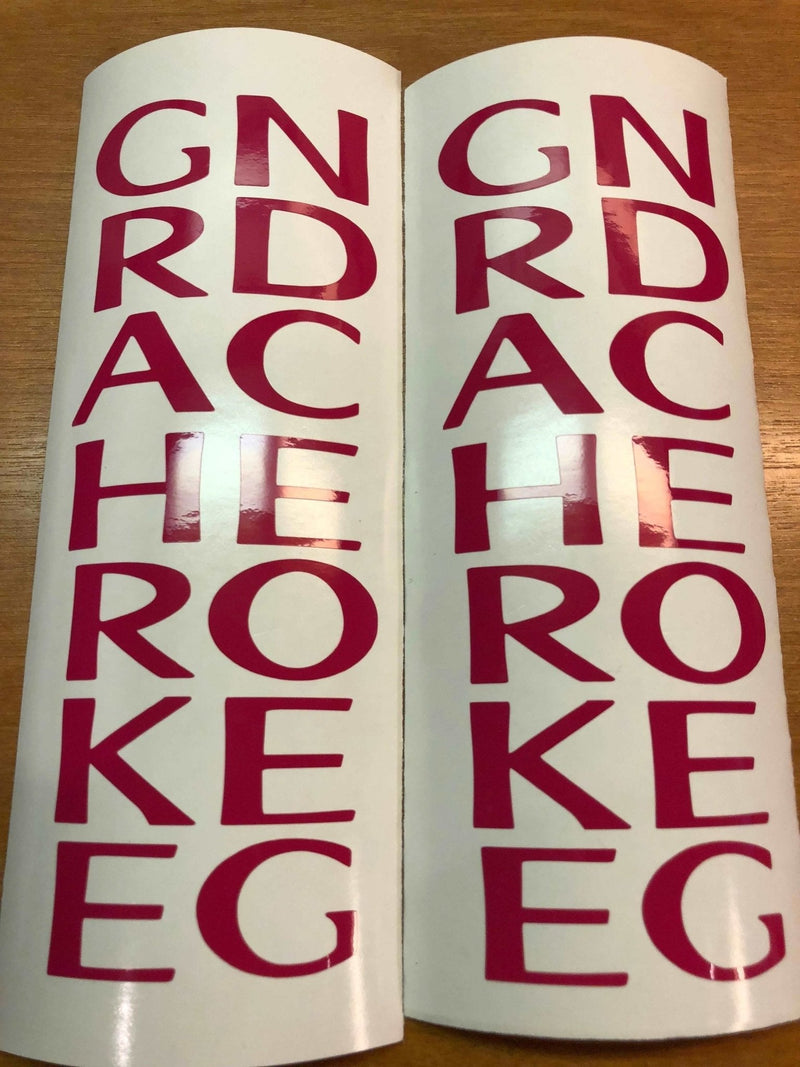 Load image into Gallery viewer, Premium Cast Vinyl Decal Letter Inserts for 2011-2013 Grand Cherokee Doors
