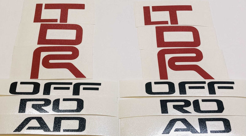 Load image into Gallery viewer, Premium Cast Vinyl Decal Letter Inlays for 2017-2026 4Runner TRD OFF ROAD C-Pillars
