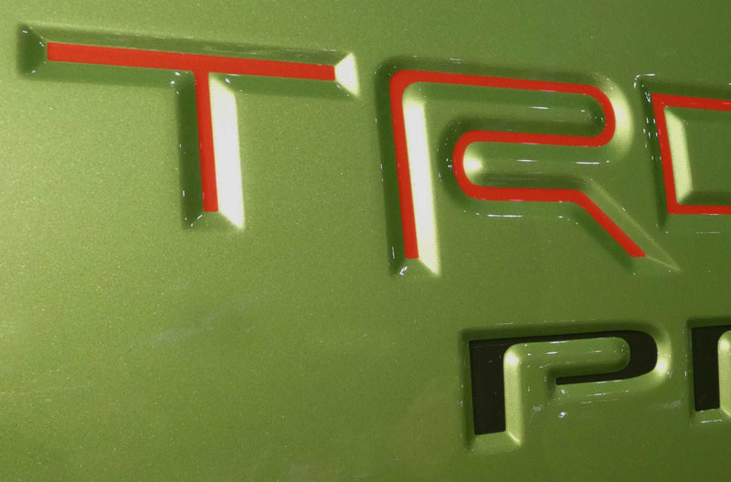 Load image into Gallery viewer, Premium Cast Vinyl Decal Letter Inserts for 2022-2023 Tacoma TRD Pro Bedside Fenders x2
