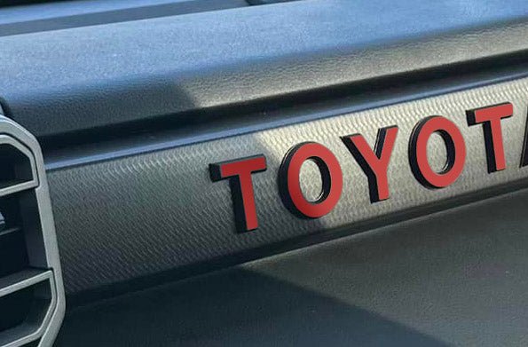 Load image into Gallery viewer, Premium Cast Vinyl Decal Letter Inlays for 2022-2026 Tundra TRD Pro Dashboard
