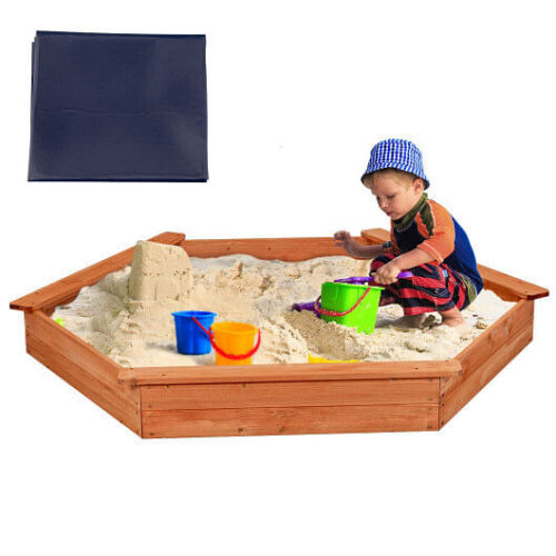 Load image into Gallery viewer, Premium Cedar Sand Box with Built-In Seating and Hexagonal Design
