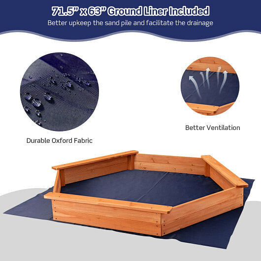 Load image into Gallery viewer, Premium Cedar Sand Box with Built-In Seating and Hexagonal Design
