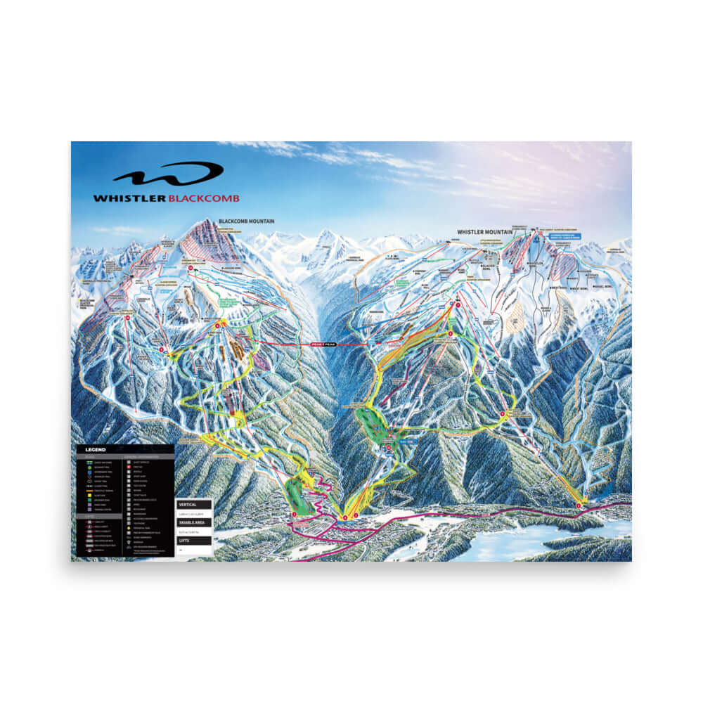 Whistler Blackcomb Ski Resort | Trail Map Poster