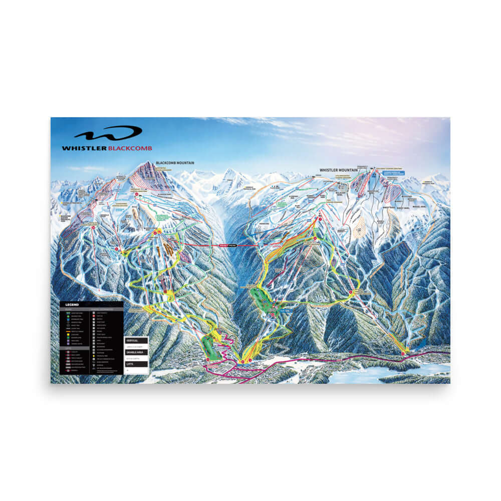 Whistler Blackcomb Ski Resort | Trail Map Poster