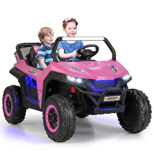 Load image into Gallery viewer, Premium Pink Ride-On Truck with Safety Belts and Lockable Doors - Supports up to 130 LBS
