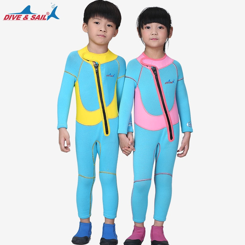 Load image into Gallery viewer, 2.5 mm Kid&#39;s Zippered Neoprene Swimsuit
