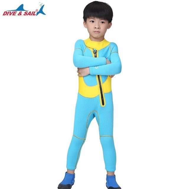 Load image into Gallery viewer, 2.5 mm Kid&#39;s Zippered Neoprene Swimsuit
