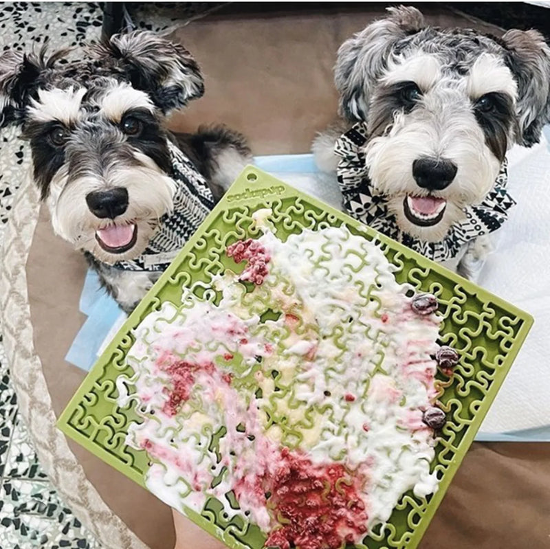 Load image into Gallery viewer, Jigsaw Puzzle eMat - Enrichment Lick Mat for Dogs and Cats | eMat Enrichment Toy for Anxiety Relief | USA Made
