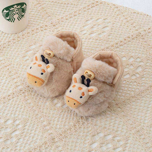 Winter New Arrival Baby Animals Cartoon Pattern Anti-slip Fleece-lined Toddler Cotton Shoes - Skoutley Outdoors LLC