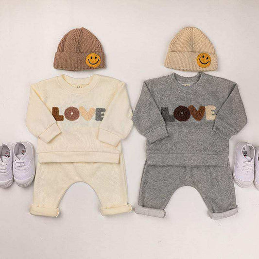 Baby LOVE Graphic Hoodies Combo Pants Kids Valentine’s Day Sets - Skoutley Outdoors LLC