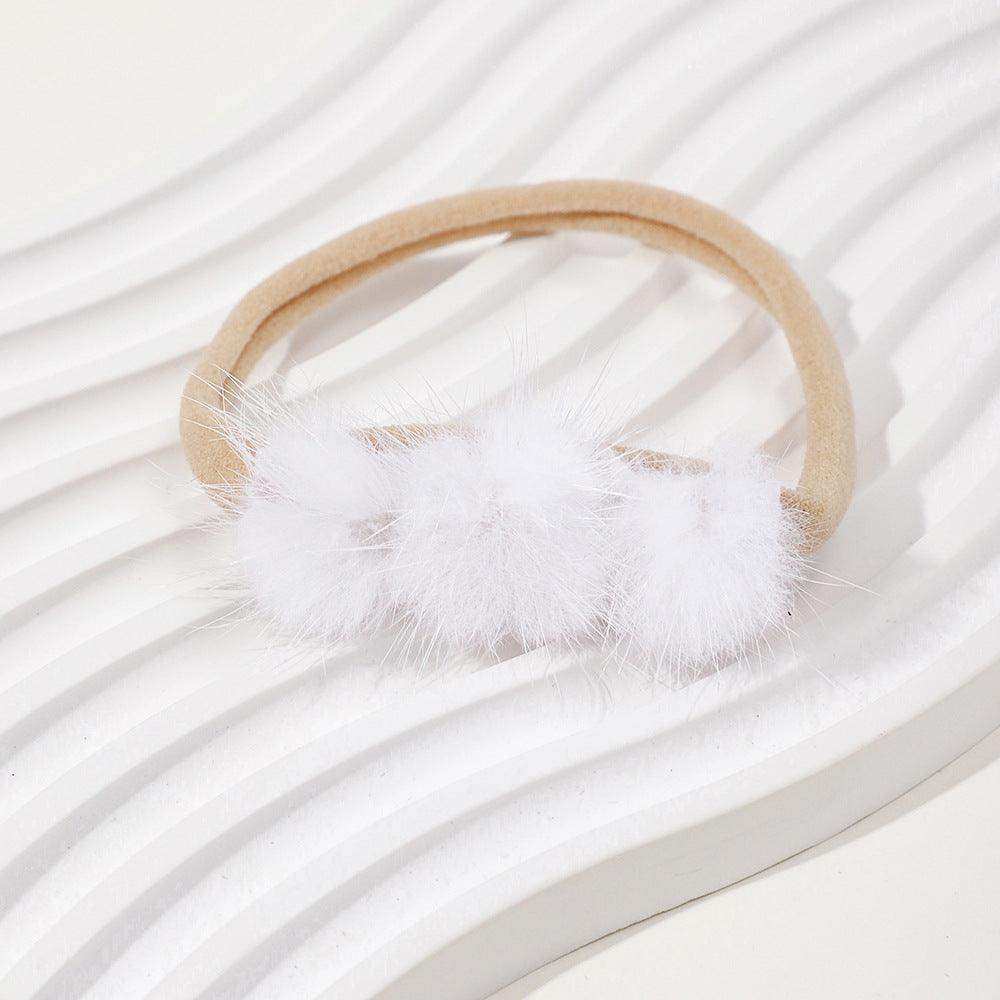 Soft and Comfortable Mink Baby Elastic Hairband with Pom Pom - Skoutley Outdoors LLC