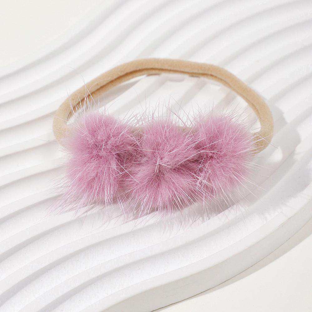 Soft and Comfortable Mink Baby Elastic Hairband with Pom Pom - Skoutley Outdoors LLC