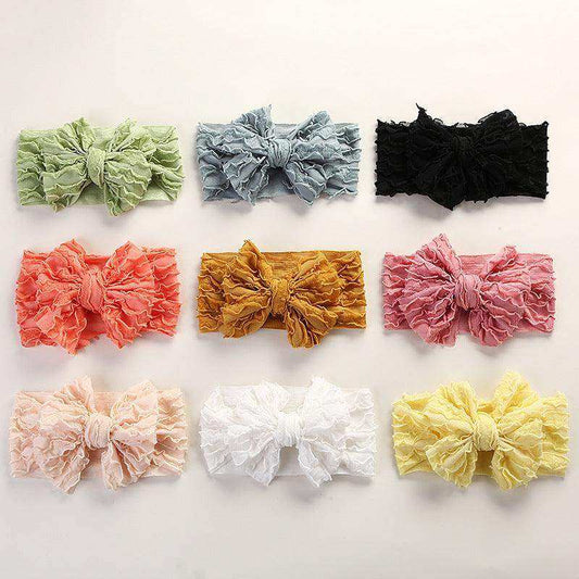 Baby Solid Color Elastic Handmade Big Bow Headband - Skoutley Outdoors LLC