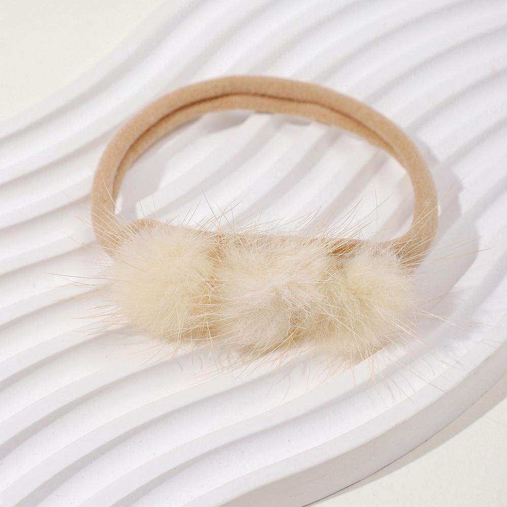 Soft and Comfortable Mink Baby Elastic Hairband with Pom Pom - Skoutley Outdoors LLC