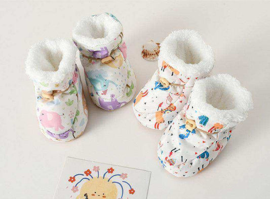 Winter New Arrival Baby Animals Cartoon Pattern Anti-slip Fleece-lined Toddler Cotton Shoes - Skoutley Outdoors LLC
