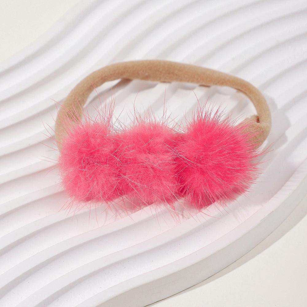Soft and Comfortable Mink Baby Elastic Hairband with Pom Pom - Skoutley Outdoors LLC