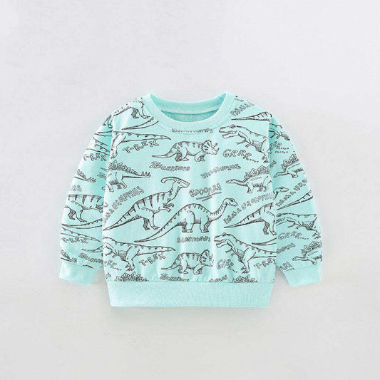 Baby Boy All Over Dinosaur Print Pattern Long Sleeve Casual Hoodie - Skoutley Outdoors LLC