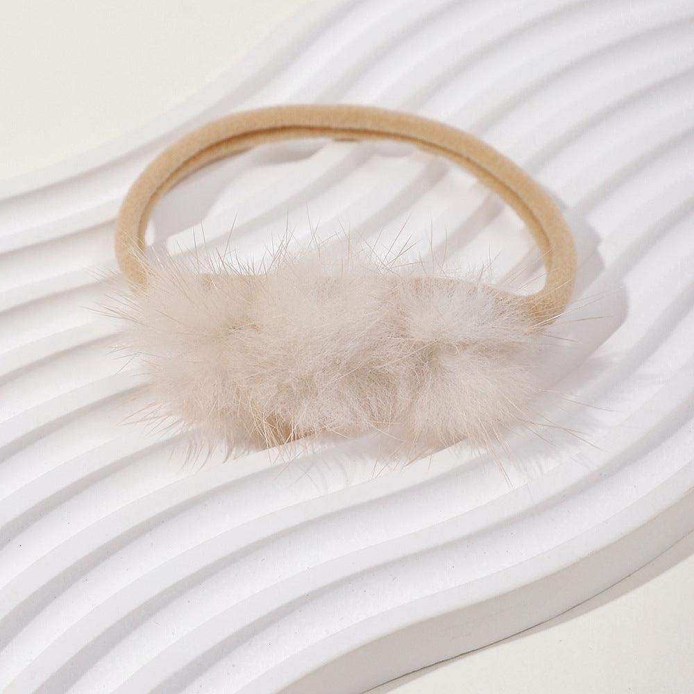 Soft and Comfortable Mink Baby Elastic Hairband with Pom Pom - Skoutley Outdoors LLC
