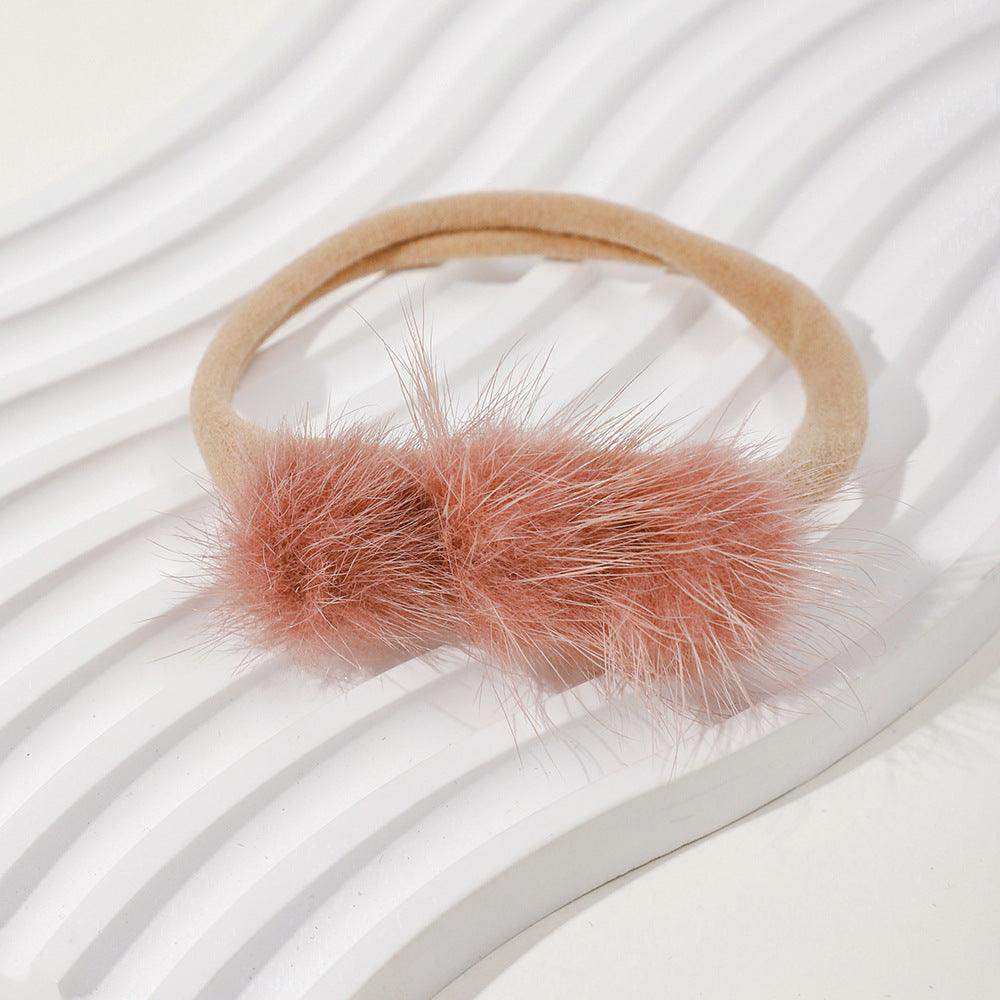 Soft and Comfortable Mink Baby Elastic Hairband with Pom Pom - Skoutley Outdoors LLC