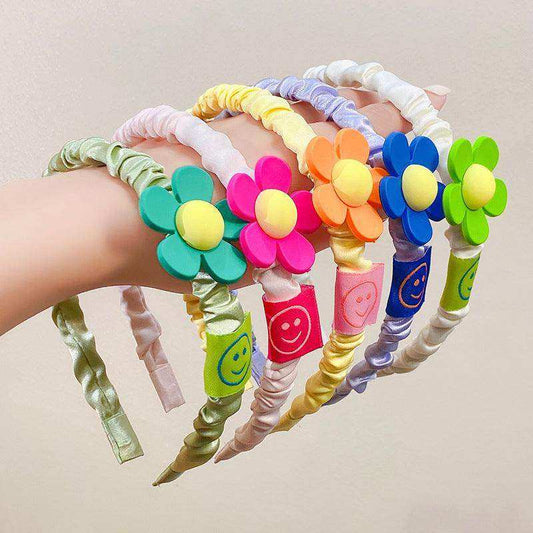Girls Plastic Flower Decoration Fabric Headband - Skoutley Outdoors LLC