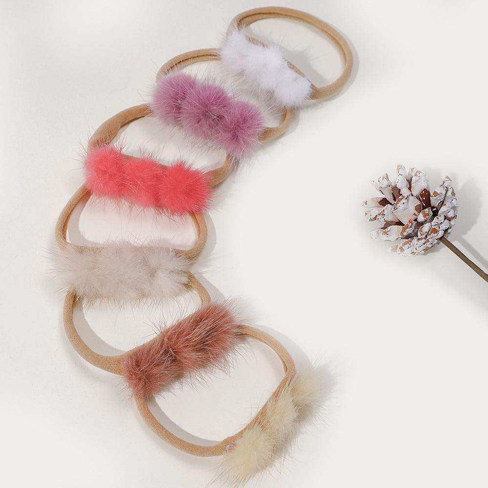 Soft and Comfortable Mink Baby Elastic Hairband with Pom Pom - Skoutley Outdoors LLC