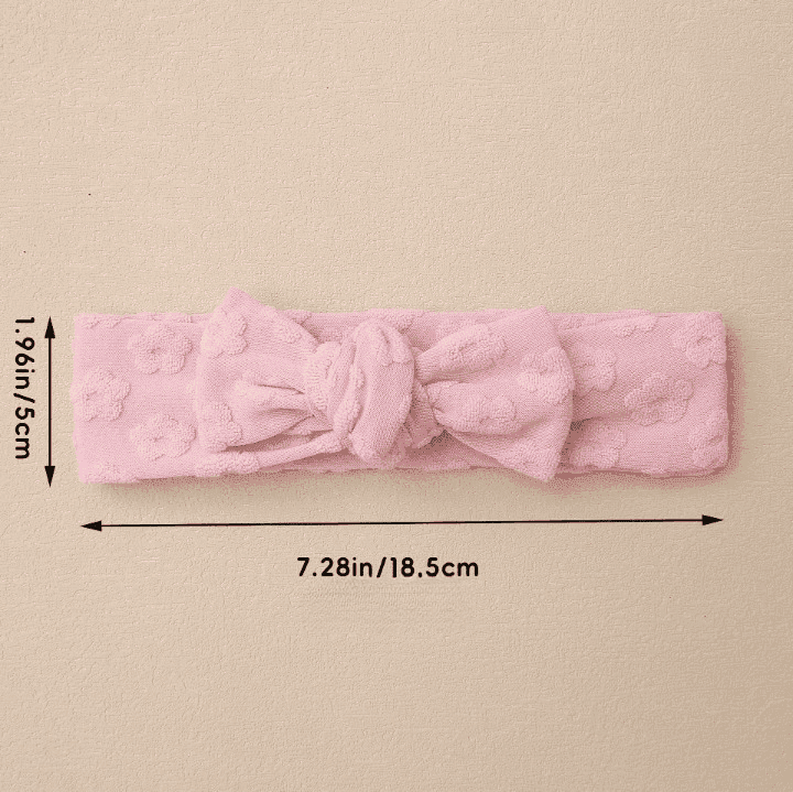 Elastic Baby Headband with Bow and Embroidered Flowers - Skoutley Outdoors LLC