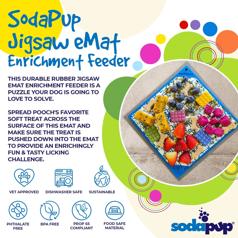 Load image into Gallery viewer, Jigsaw Puzzle eMat - Enrichment Lick Mat for Dogs and Cats | eMat Enrichment Toy for Anxiety Relief | USA Made
