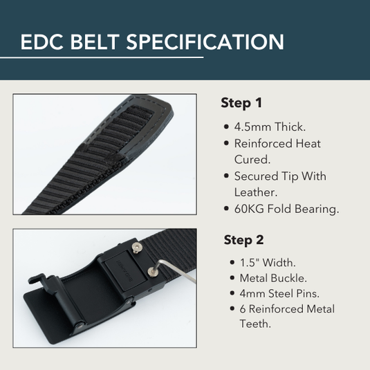 Protector 1.0 EDC Belt 1.5" Width For Everyday Carry